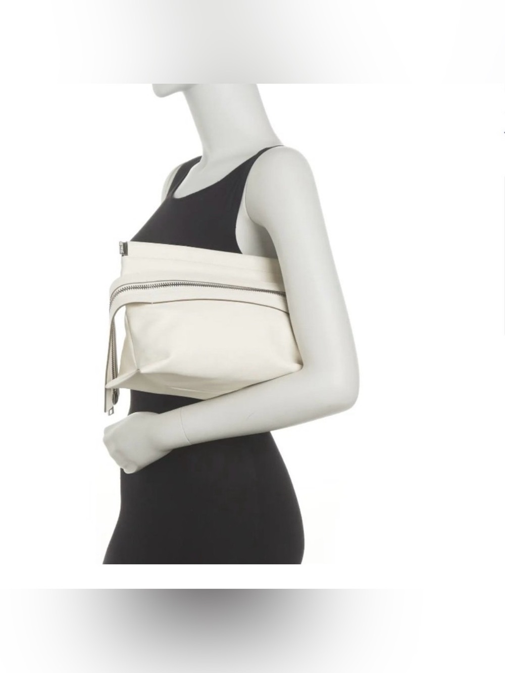 Tom Ford Leather Flat Zip Clutch in Chalk - Picture 3 of 10